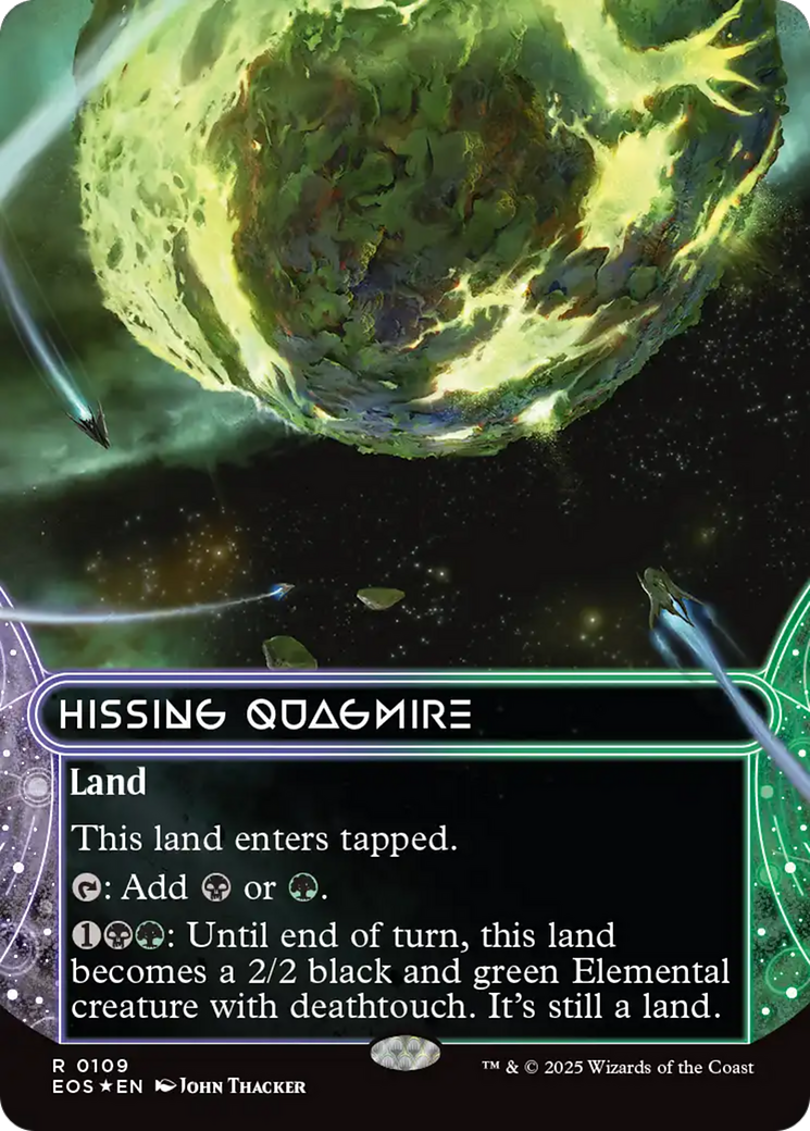Hissing Quagmire (0109) (Borderless) (Galaxy Foil) [Edge of Eternities: Stellar Sights] MTG Single Magic: The Gathering | Red Claw Gaming