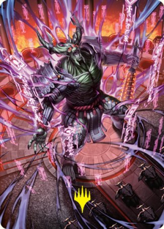 Hidetsugu, Devouring Chaos Art Card (Gold-Stamped Signature) [Kamigawa: Neon Dynasty Art Series] MTG Single Magic: The Gathering | Red Claw Gaming