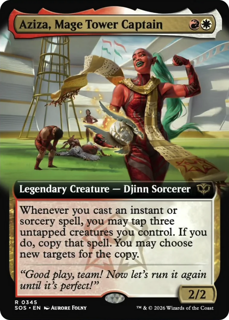 Aziza, Mage Tower Captain (Extended Art) [Secrets of Strixhaven] MTG Single Magic: The Gathering | Red Claw Gaming
