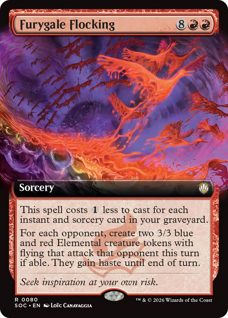 Furygale Flocking (Extended Art) [Secrets of Strixhaven Commander] MTG Single Magic: The Gathering | Red Claw Gaming