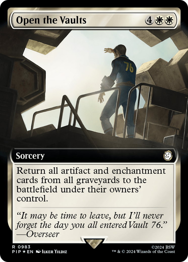 Open the Vaults (Extended Art) (Surge Foil) [Fallout] MTG Single Magic: The Gathering    | Red Claw Gaming