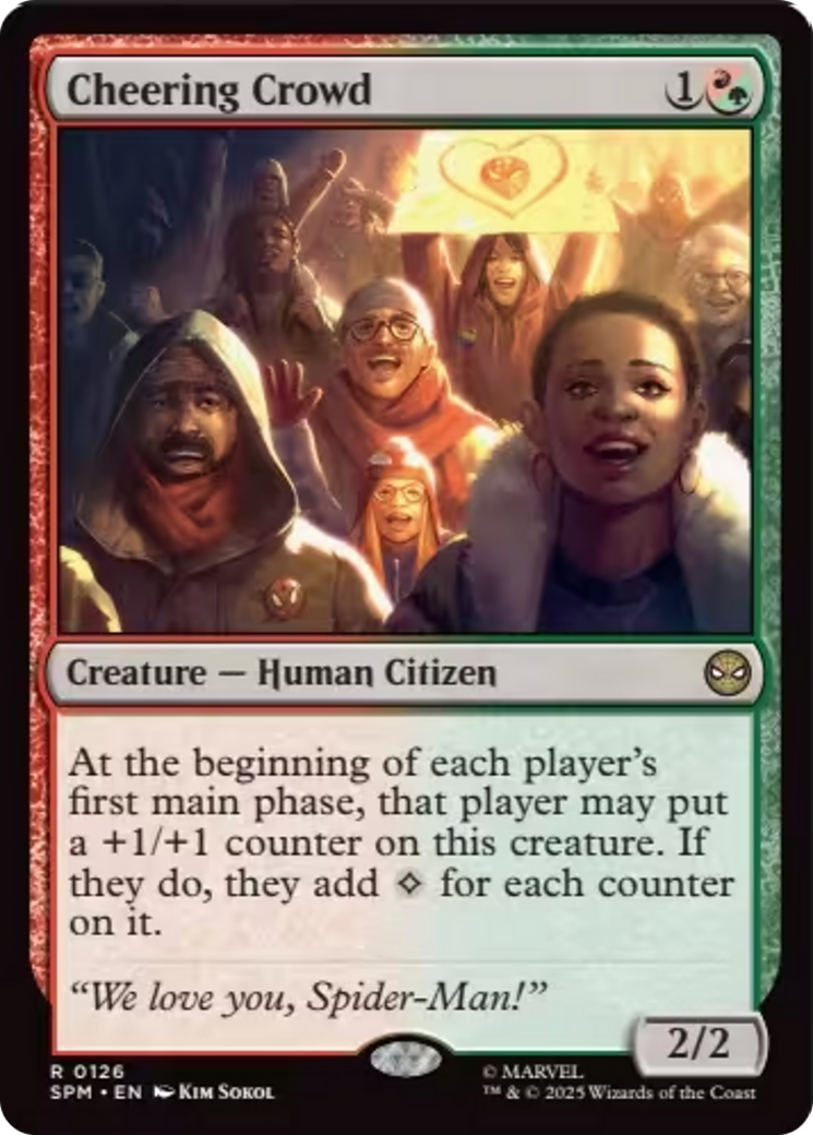 Cheering Crowd [Marvel's Spider-Man] MTG Single Magic: The Gathering | Red Claw Gaming