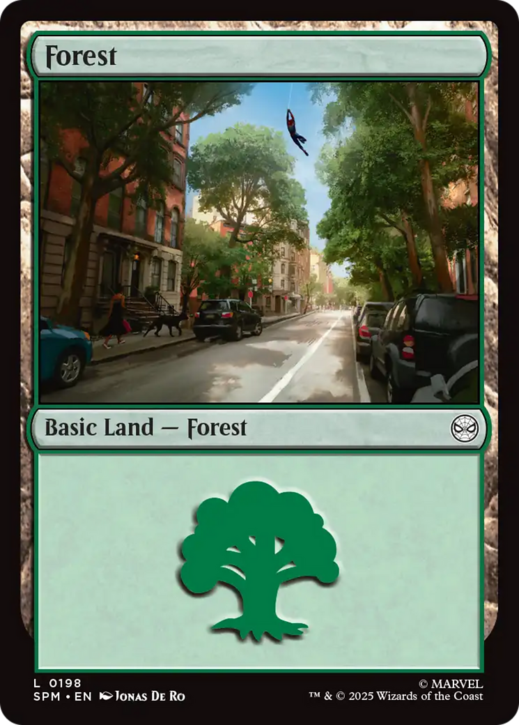 Forest (0198) [Marvel's Spider-Man] MTG Single Magic: The Gathering | Red Claw Gaming