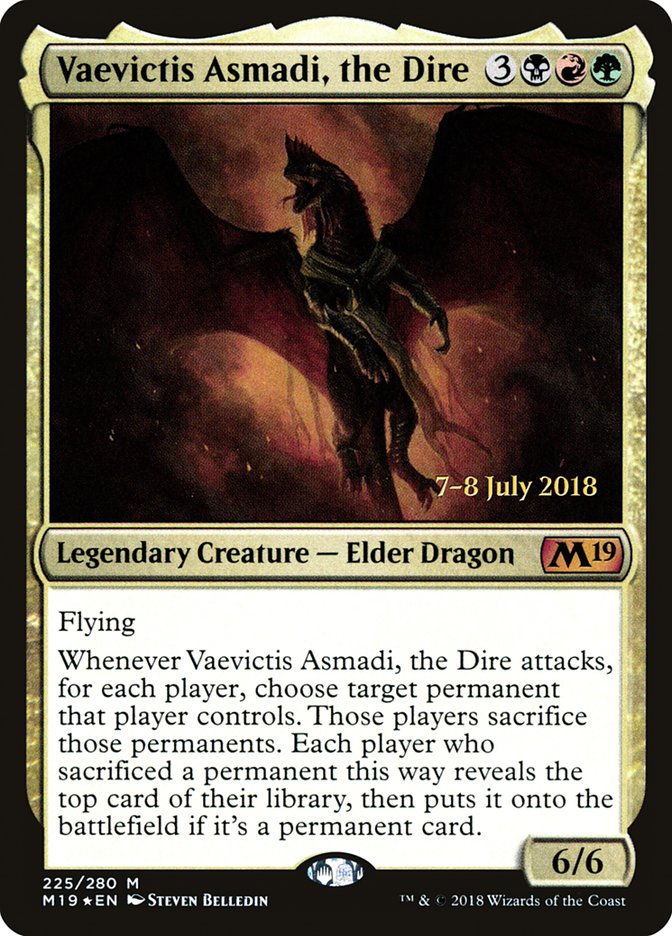 Vaevictis Asmadi, the Dire [Core Set 2019 Prerelease Promos] MTG Single Magic: The Gathering | Red Claw Gaming