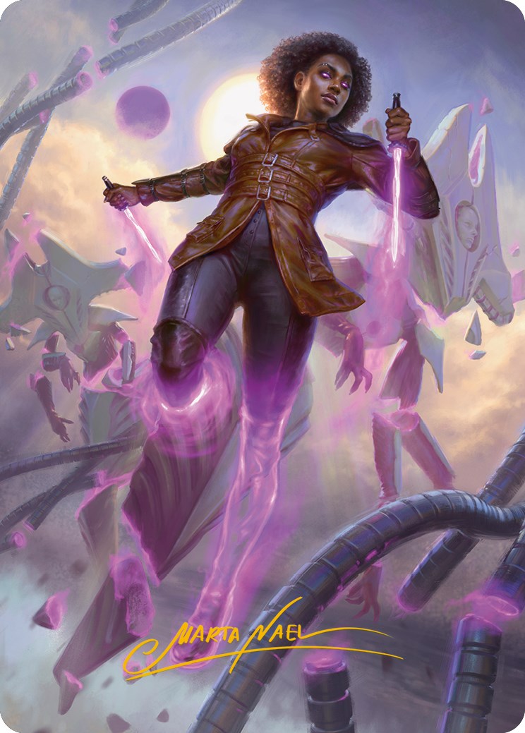 Kaya, Intangible Slayer Art Card (Gold-Stamped Signature) [Phyrexia: All Will Be One Art Series] MTG Single Magic: The Gathering | Red Claw Gaming