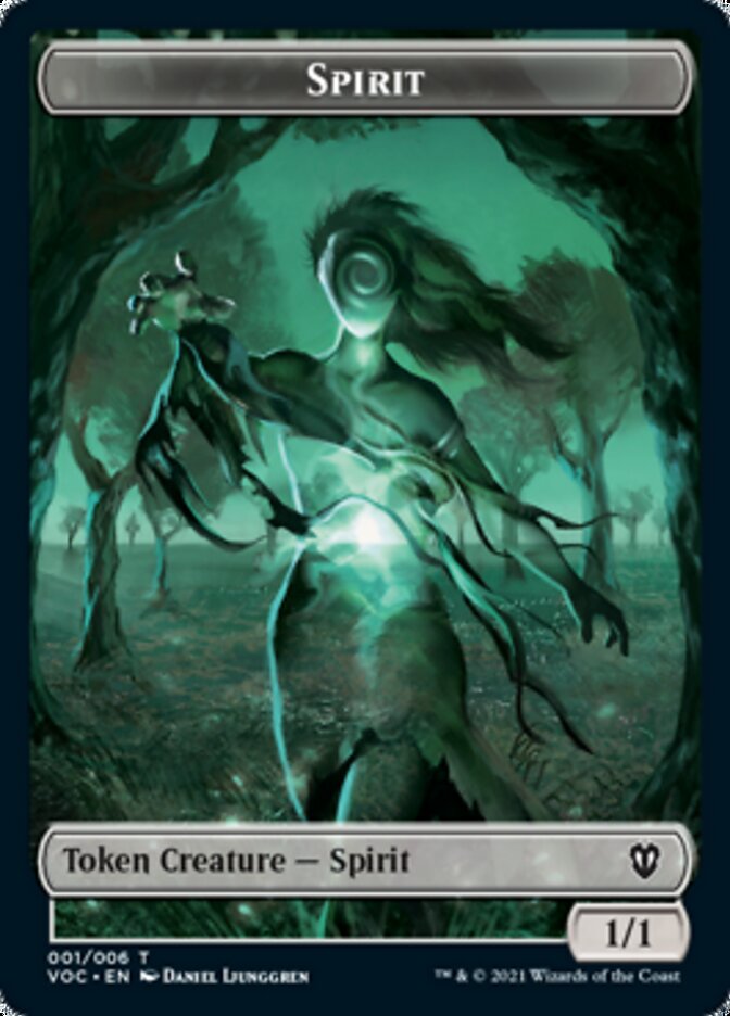 Spirit (001) // Spirit (002) Double-Sided Token [Innistrad: Crimson Vow Commander Tokens] MTG Single Magic: The Gathering | Red Claw Gaming