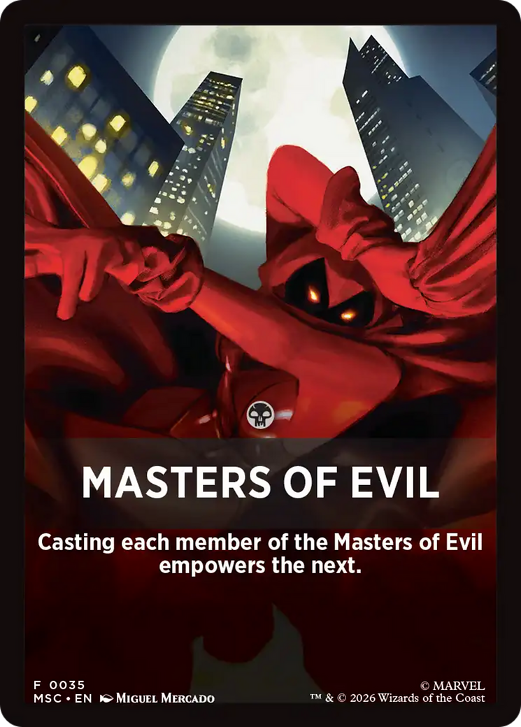 Masters of Evil Theme Card [Marvel Super Heroes Commander] | Red Claw Gaming