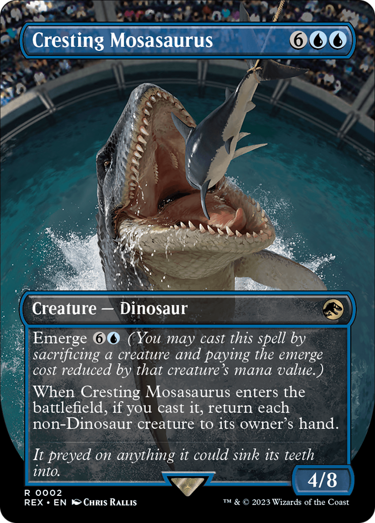 Cresting Mosasaurus (Borderless) [Jurassic World Collection] MTG Single Magic: The Gathering | Red Claw Gaming