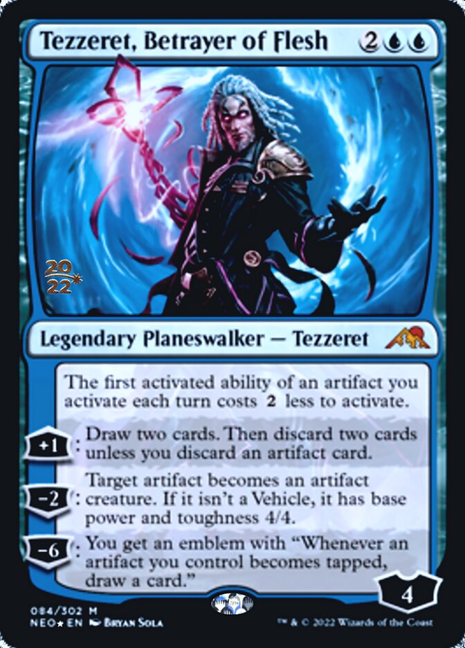 Tezzeret, Betrayer of Flesh [Kamigawa: Neon Dynasty Prerelease Promos] MTG Single Magic: The Gathering | Red Claw Gaming