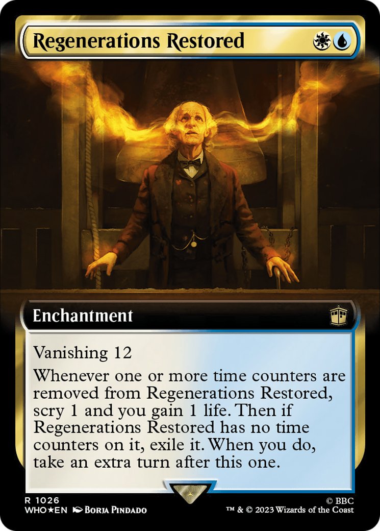 Regenerations Restored (Extended Art) (Surge Foil) [Doctor Who] MTG Single Magic: The Gathering | Red Claw Gaming