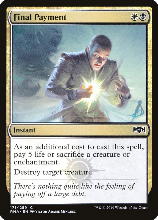 Final Payment [Ravnica Allegiance] MTG Single Magic: The Gathering | Red Claw Gaming