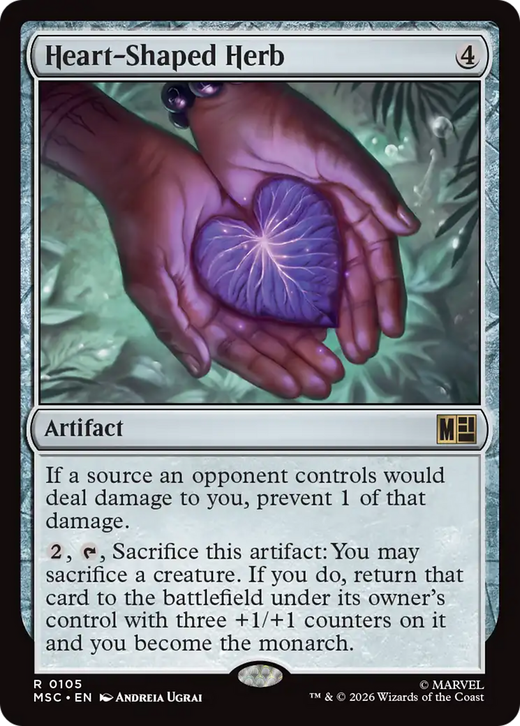 Heart-Shaped Herb (Surge Foil) [Marvel Super Heroes Commander] MTG Single Magic: The Gathering | Red Claw Gaming
