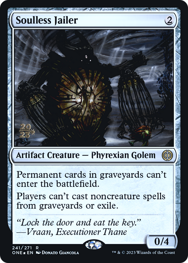 Soulless Jailer [Phyrexia: All Will Be One Prerelease Promos] MTG Single Magic: The Gathering | Red Claw Gaming