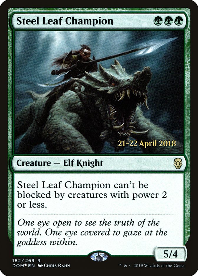 Steel Leaf Champion [Dominaria Prerelease Promos] MTG Single Magic: The Gathering | Red Claw Gaming