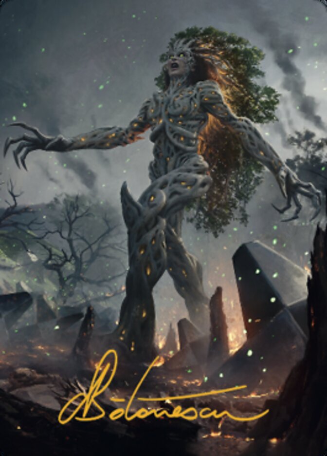 Titania, Gaea Incarnate Art Card (Gold-Stamped Signature) [The Brothers' War Art Series] MTG Single Magic: The Gathering | Red Claw Gaming