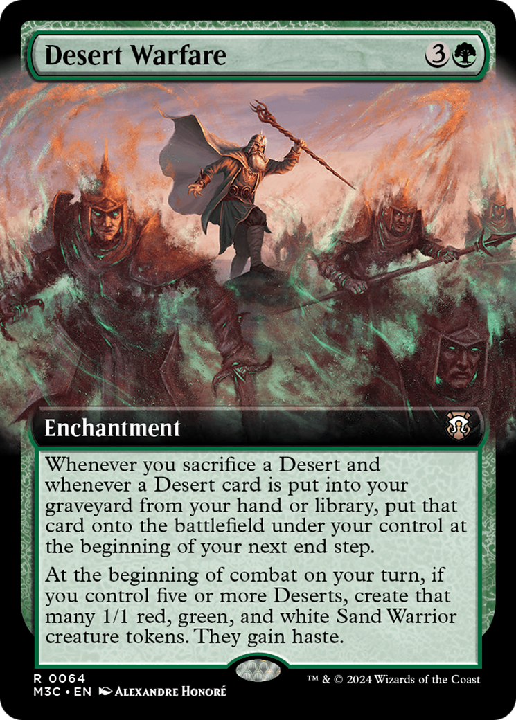 Desert Warfare (Extended Art) (Ripple Foil) [Modern Horizons 3 Commander] MTG Single Magic: The Gathering | Red Claw Gaming