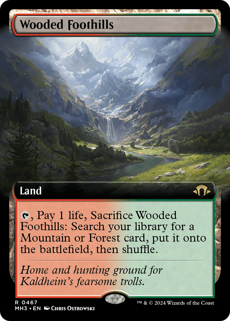 Wooded Foothills (Extended Art) [Modern Horizons 3] MTG Single Magic: The Gathering | Red Claw Gaming