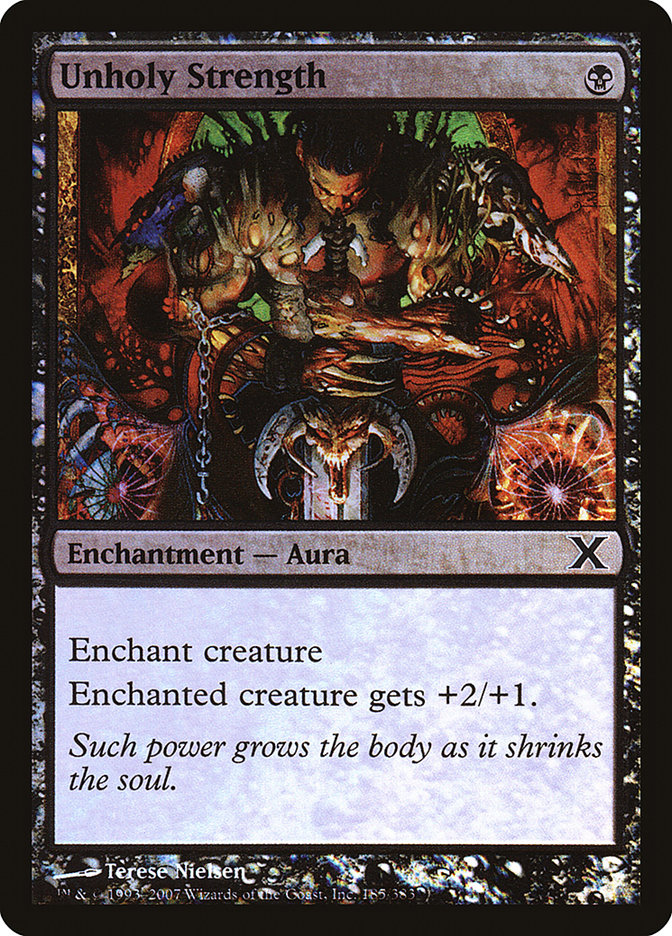 Unholy Strength (Premium Foil) [Tenth Edition] MTG Single Magic: The Gathering | Red Claw Gaming