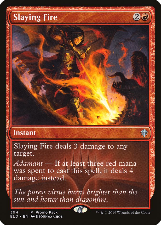 Slaying Fire (Promo Pack) [Throne of Eldraine Promos] MTG Single Magic: The Gathering | Red Claw Gaming