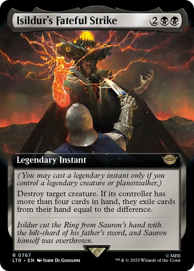 Isildur's Fateful Strike (Extended Art) (Surge Foil) [The Lord of the Rings: Tales of Middle-Earth] MTG Single Magic: The Gathering | Red Claw Gaming