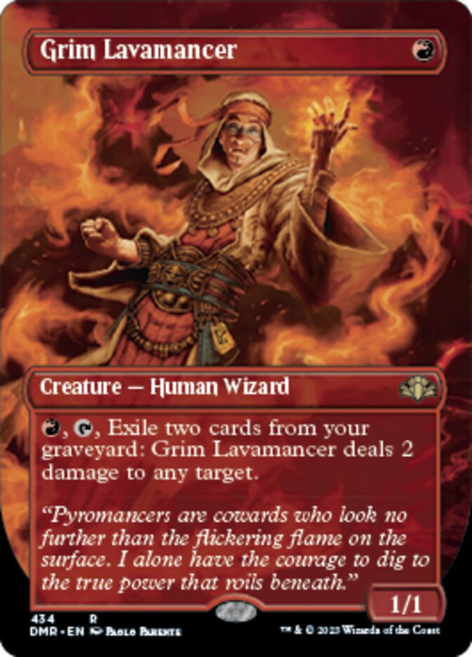 Grim Lavamancer (Borderless Alternate Art) [Dominaria Remastered] MTG Single Magic: The Gathering | Red Claw Gaming