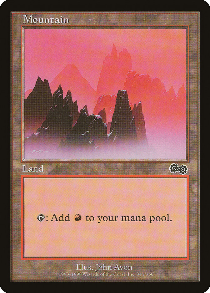 Mountain (345) [Urza's Saga] MTG Single Magic: The Gathering | Red Claw Gaming
