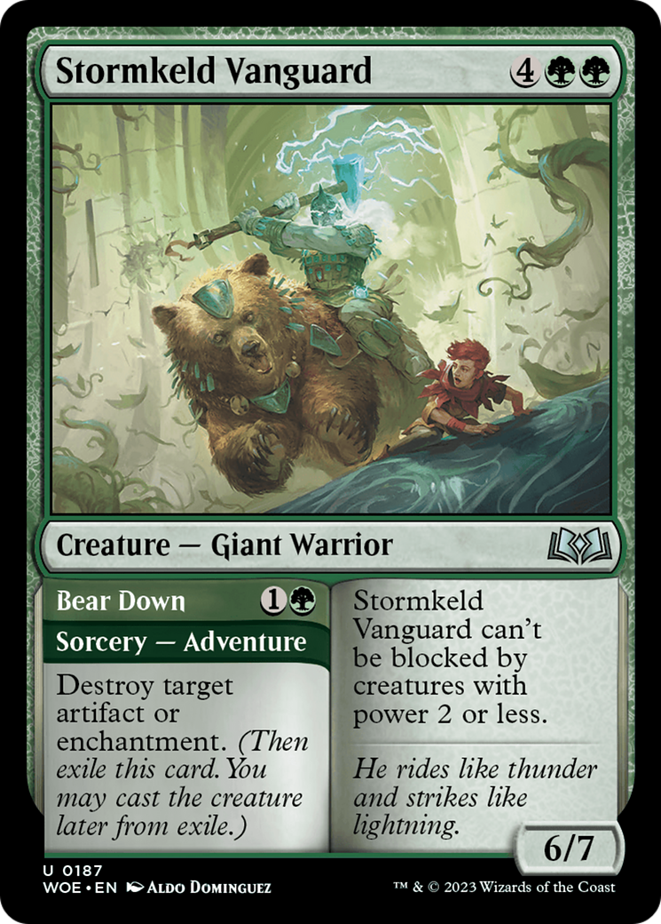 Stormkeld Vanguard // Bear Down [Wilds of Eldraine] MTG Single Magic: The Gathering    | Red Claw Gaming