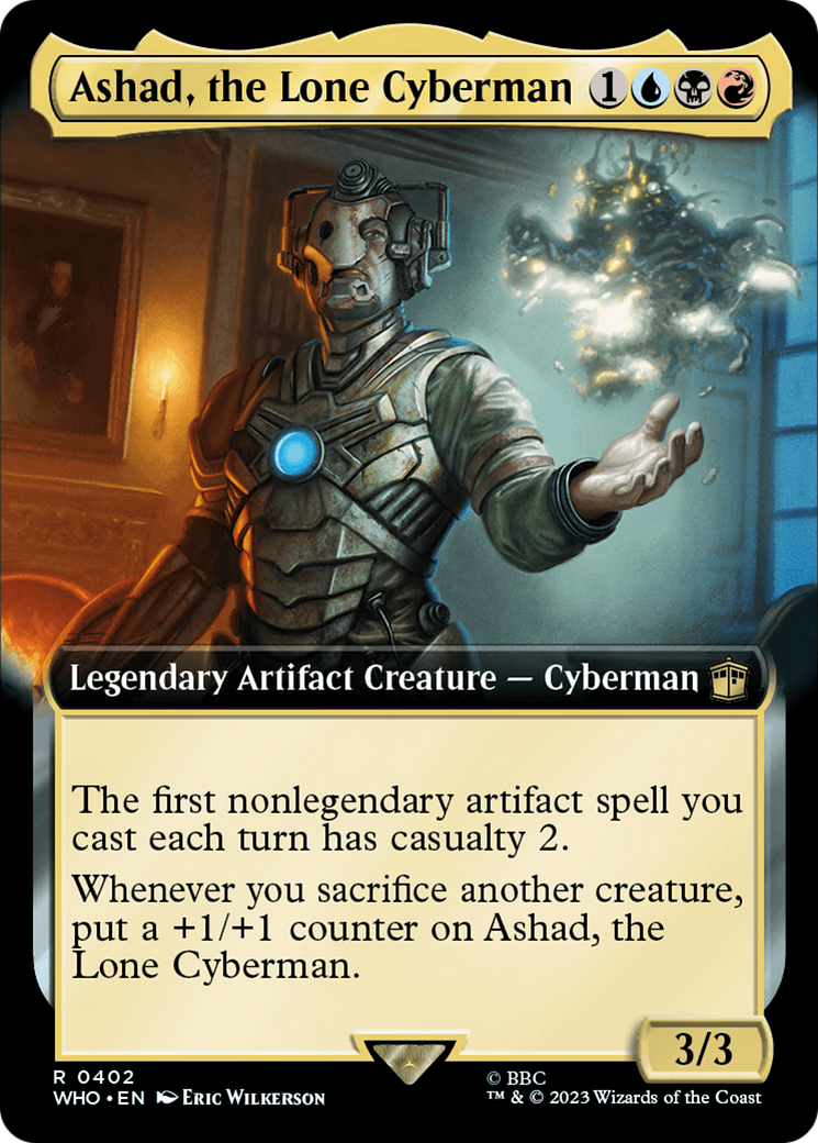 Ashad, the Lone Cyberman (Extended Art) [Doctor Who] MTG Single Magic: The Gathering    | Red Claw Gaming