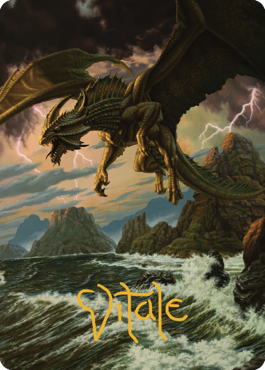 Ancient Bronze Dragon Art Card (03) (Gold-Stamped Signature) [Commander Legends: Battle for Baldur's Gate Art Series] MTG Single Magic: The Gathering | Red Claw Gaming