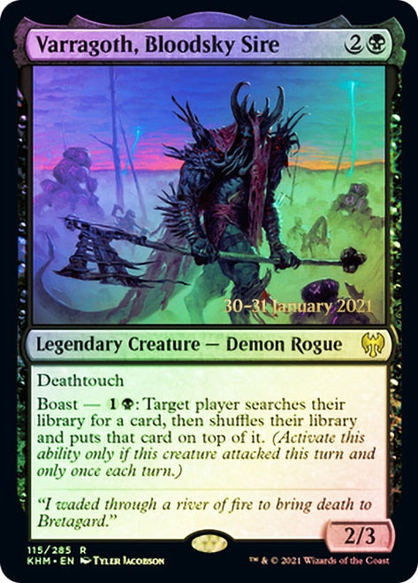 Varragoth, Bloodsky Sire [Kaldheim Prerelease Promos] MTG Single Magic: The Gathering | Red Claw Gaming