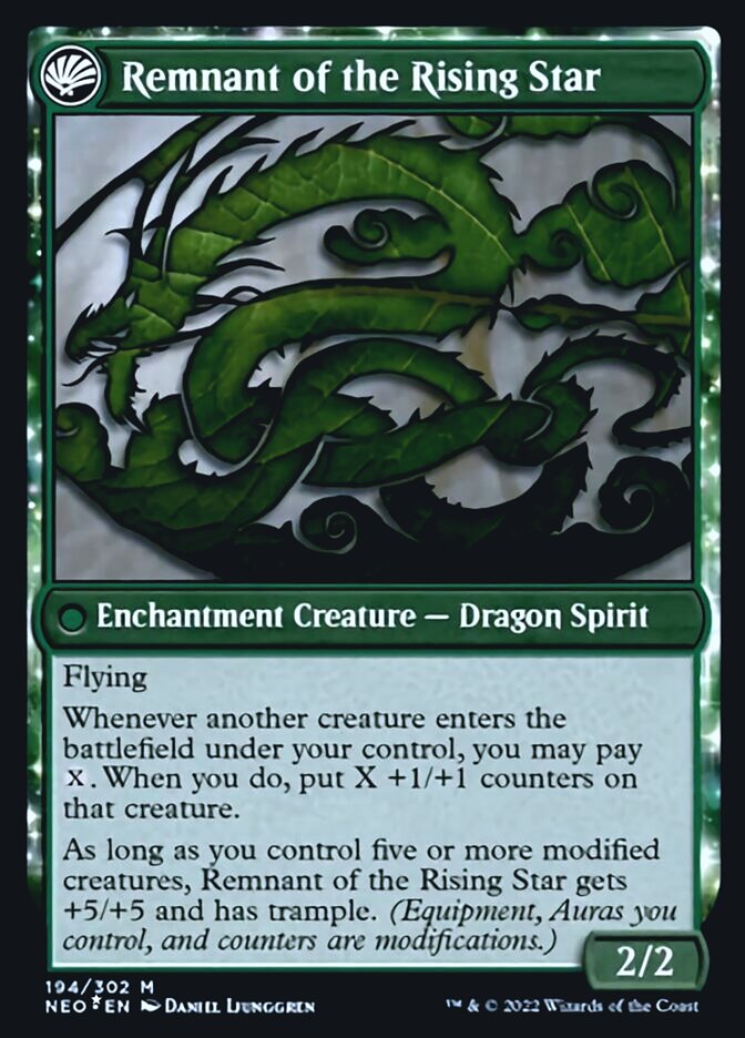 Jugan Defends the Temple // Remnant of the Rising Star [Kamigawa: Neon Dynasty Prerelease Promos] MTG Single Magic: The Gathering | Red Claw Gaming