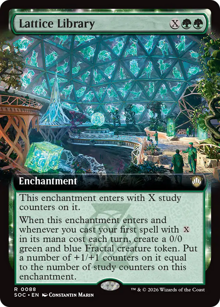 Lattice Library (Extended Art) [Secrets of Strixhaven Commander] MTG Single Magic: The Gathering | Red Claw Gaming