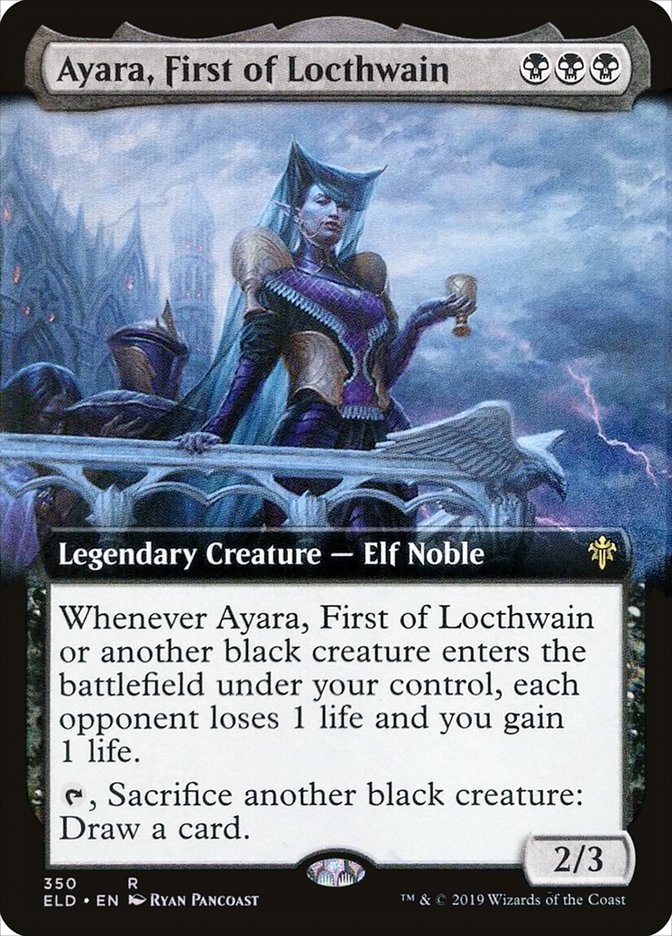 Ayara, First of Locthwain (Extended Art) [Throne of Eldraine] MTG Single Magic: The Gathering | Red Claw Gaming