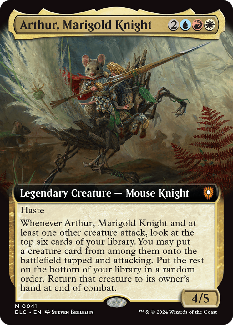 Arthur, Marigold Knight (Extended Art) [Bloomburrow Commander] MTG Single Magic: The Gathering | Red Claw Gaming