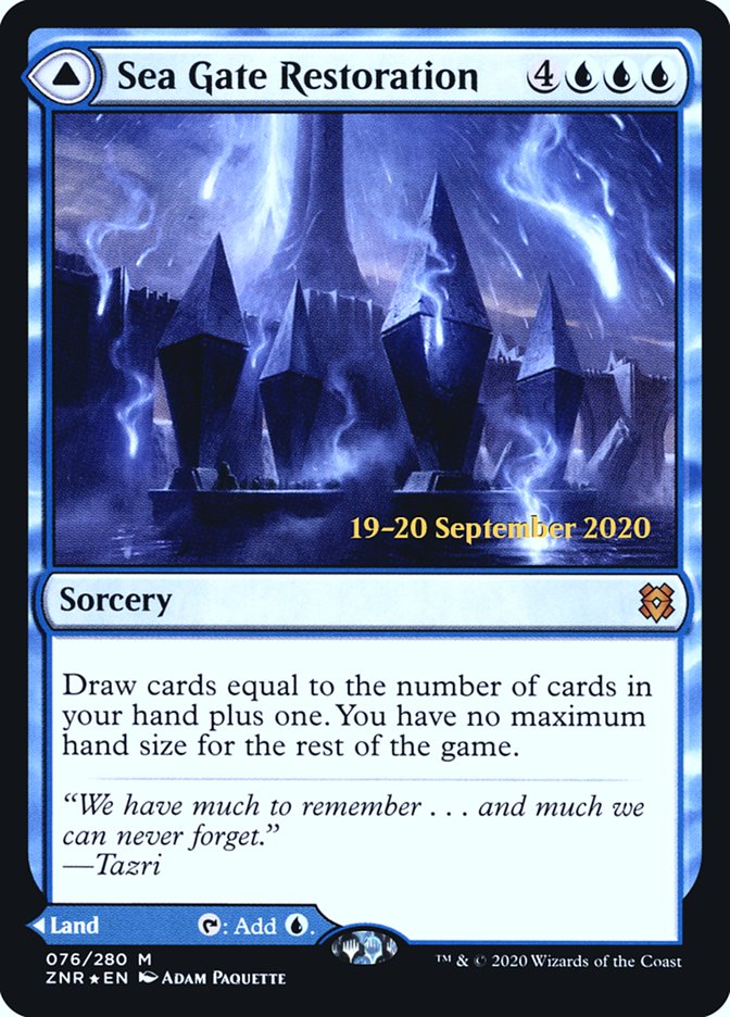 Sea Gate Restoration // Sea Gate, Reborn [Zendikar Rising Prerelease Promos] MTG Single Magic: The Gathering | Red Claw Gaming