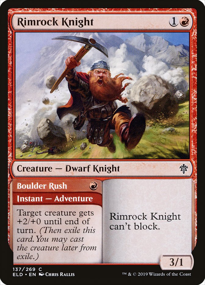Rimrock Knight // Boulder Rush [Throne of Eldraine] MTG Single Magic: The Gathering | Red Claw Gaming