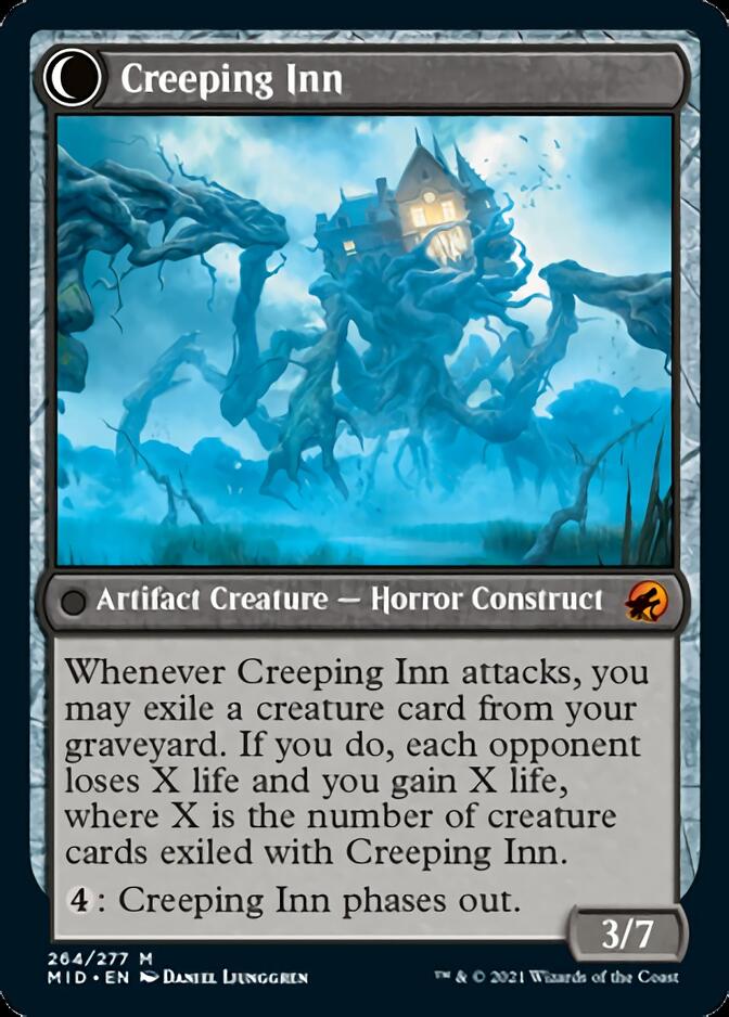 Hostile Hostel // Creeping Inn [Innistrad: Midnight Hunt] MTG Single Magic: The Gathering | Red Claw Gaming