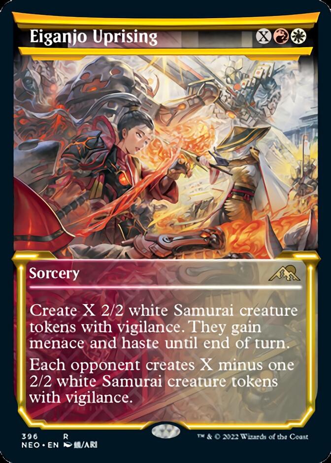 Eiganjo Uprising (Showcase Soft Glow) [Kamigawa: Neon Dynasty] MTG Single Magic: The Gathering    | Red Claw Gaming