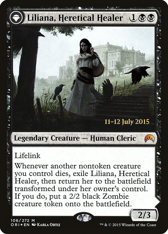 Liliana, Heretical Healer // Liliana, Defiant Necromancer [Magic Origins Prerelease Promos] MTG Single Magic: The Gathering | Red Claw Gaming