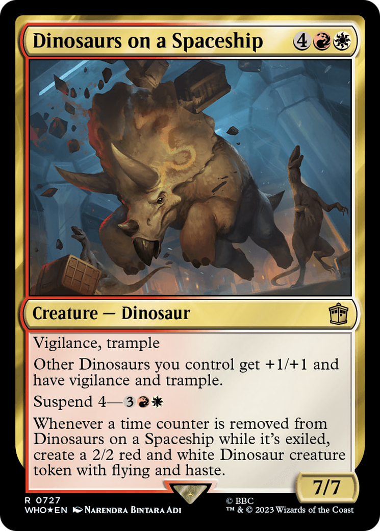 Dinosaurs on a Spaceship (Surge Foil) [Doctor Who] MTG Single Magic: The Gathering | Red Claw Gaming