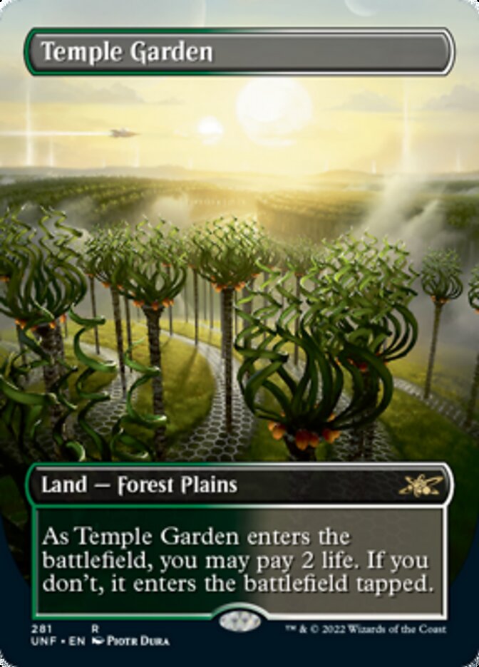 Temple Garden (Borderless) [Unfinity] MTG Single Magic: The Gathering    | Red Claw Gaming