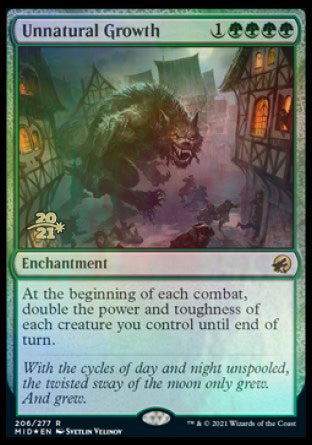 Unnatural Growth [Innistrad: Midnight Hunt Prerelease Promos] MTG Single Magic: The Gathering | Red Claw Gaming
