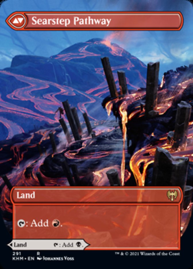 Blightstep Pathway // Searstep Pathway (Borderless Alternate Art) [Kaldheim] MTG Single Magic: The Gathering | Red Claw Gaming