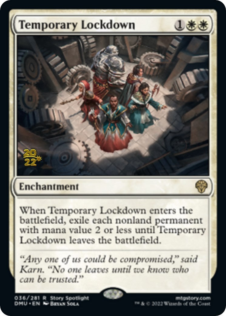 Temporary Lockdown [Dominaria United Prerelease Promos] MTG Single Magic: The Gathering | Red Claw Gaming