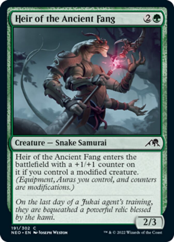Heir of the Ancient Fang [Kamigawa: Neon Dynasty] MTG Single Magic: The Gathering    | Red Claw Gaming