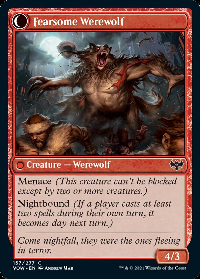 Fearful Villager // Fearsome Werewolf [Innistrad: Crimson Vow] MTG Single Magic: The Gathering | Red Claw Gaming
