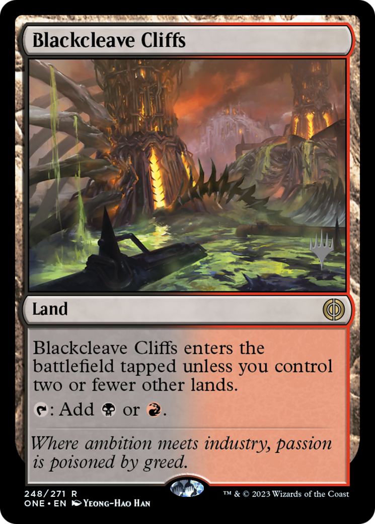 Blackcleave Cliffs (Promo Pack) [Phyrexia: All Will Be One Promos] MTG Single Magic: The Gathering | Red Claw Gaming