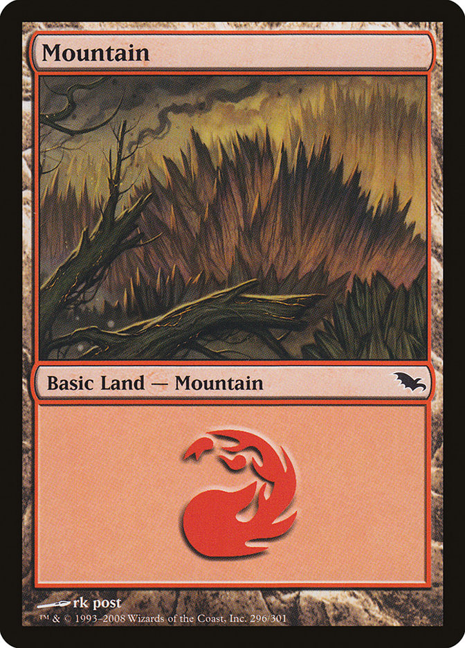 Mountain (296) [Shadowmoor] MTG Single Magic: The Gathering | Red Claw Gaming