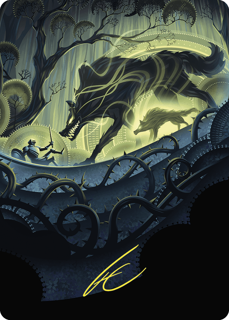 Unnatural Growth Art Card (Gold-Stamped Signature) [Wilds of Eldraine Art Series] MTG Single Magic: The Gathering | Red Claw Gaming