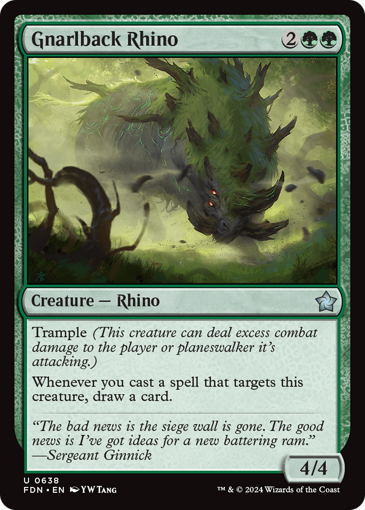 Gnarlback Rhino [Foundations] MTG Single Magic: The Gathering | Red Claw Gaming